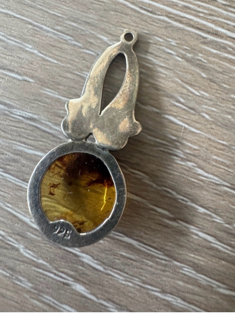 925 silver and amber necklace pendant - Picture 2 of 3